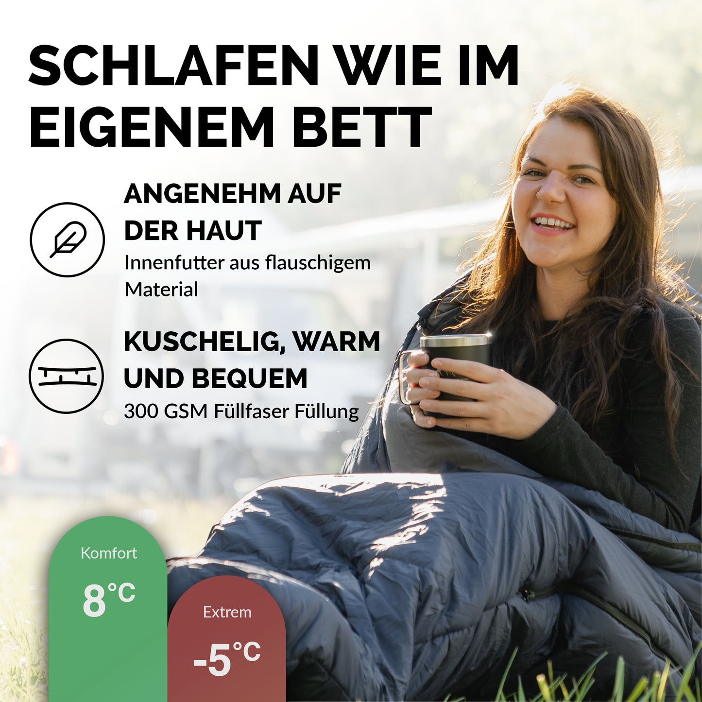 Mumienschlafsack 8°C bis -5°C