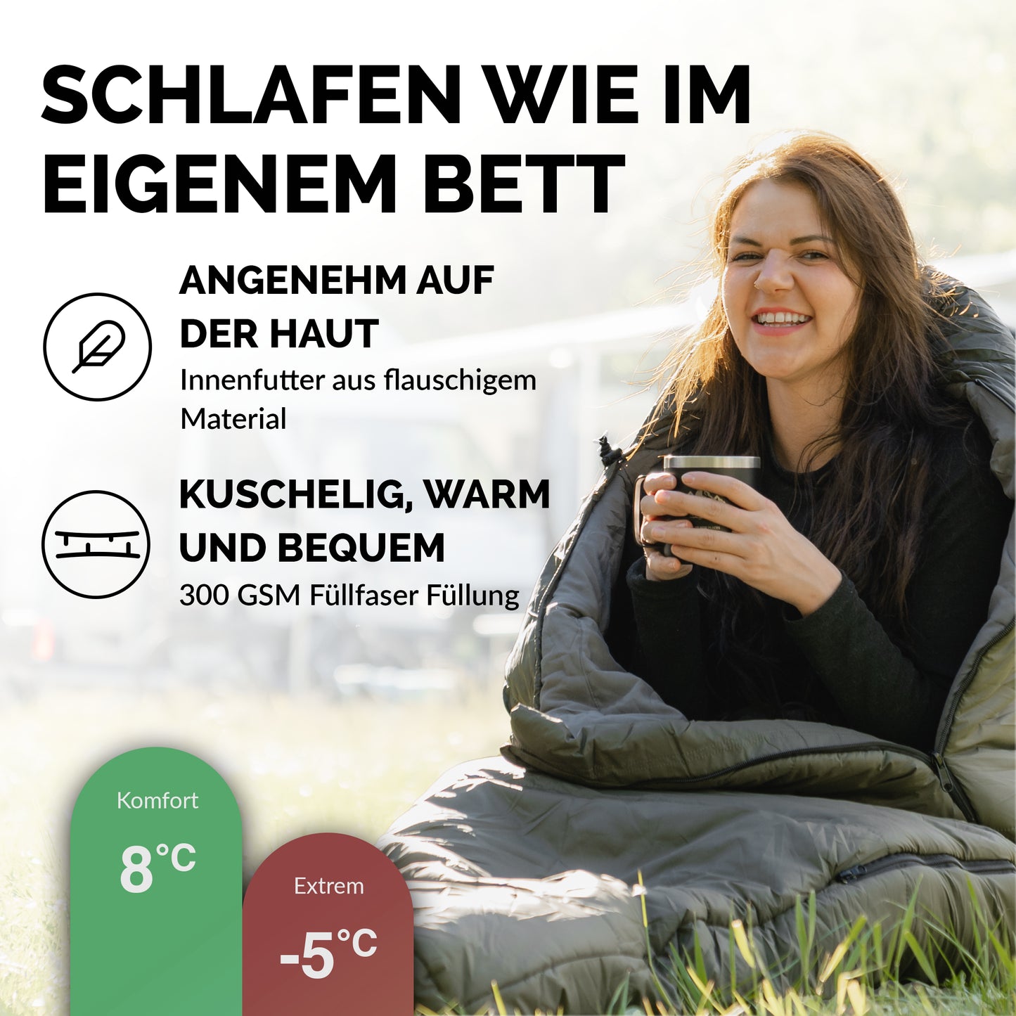 Mumienschlafsack 8°C bis -5°C